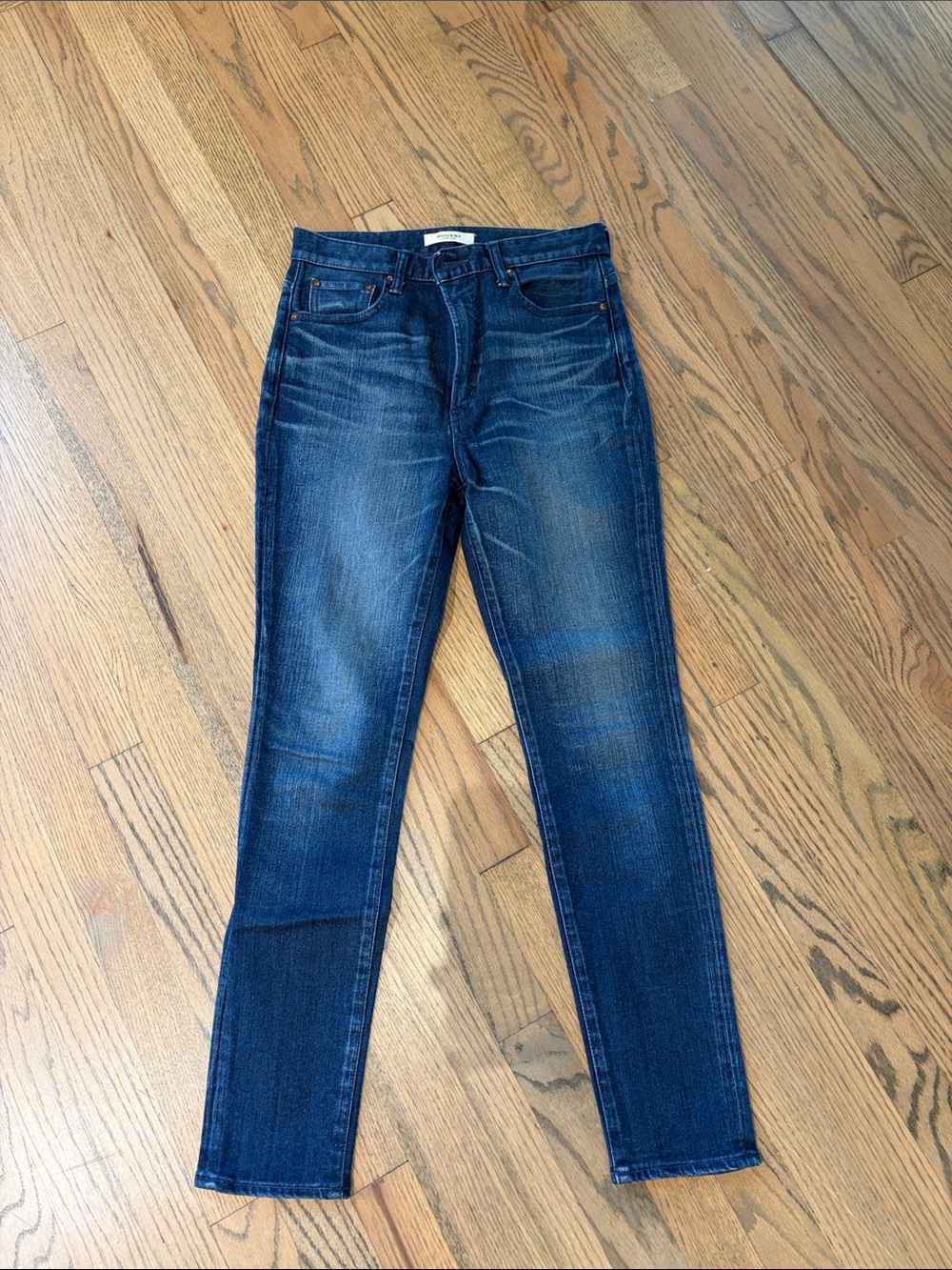 Moussy Slim Skinny Jeans in Dark Blue Wash